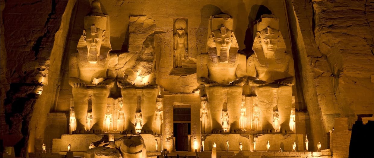 The monumental temples of Abu Simbel in southern Egypt